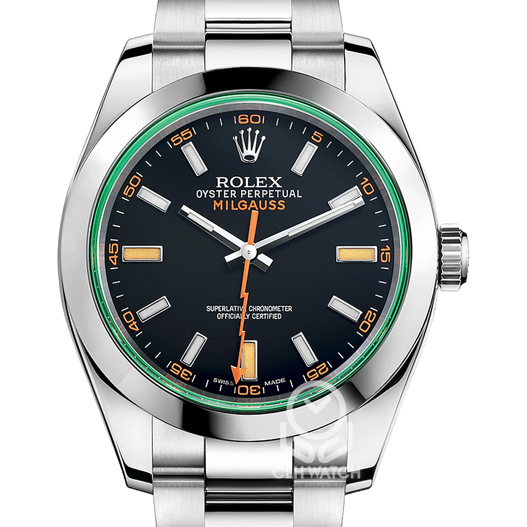 Rolex 勞力士 Milgauss 116400GV 黑面綠玻璃 閃電橘秒針 116400 40mm 2019年 95%新