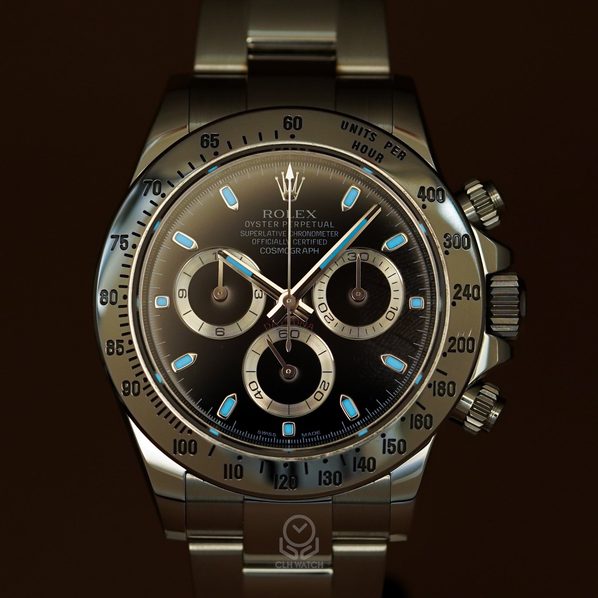 Rolex 勞力士 Daytona 宇宙計時型迪通拿 116520 黑面 鋼王 APH面 藍光 閃圈 新扣 40mm 2015年 95%新 黑迪 鋼迪(已交流)
