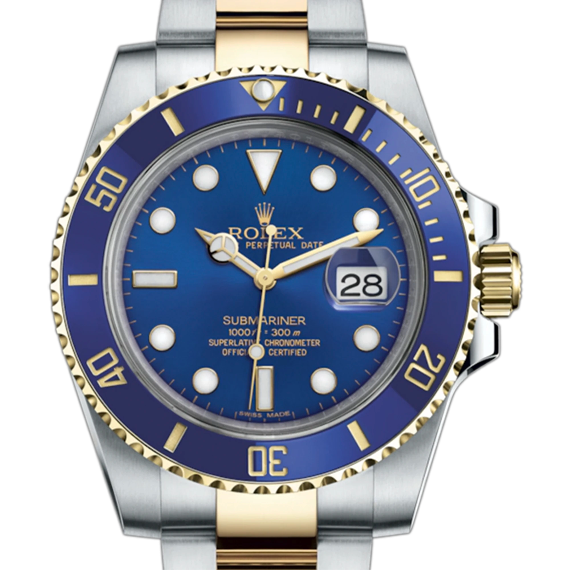 Rolex 勞力士 Submariner Date 116613LB 半金藍水鬼 潛水腕錶 放射面盤 台灣公司貨 2016年 40mm(已交流)