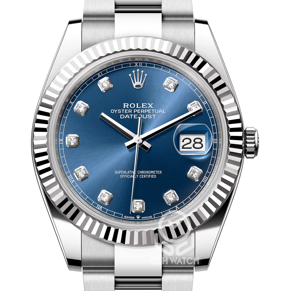 Rolex 勞力士 Datejust 41 日誌型 126334G 十鑽面盤 白色18K金 太陽圈 三角坑文外圈 41mm 2018年 93%新