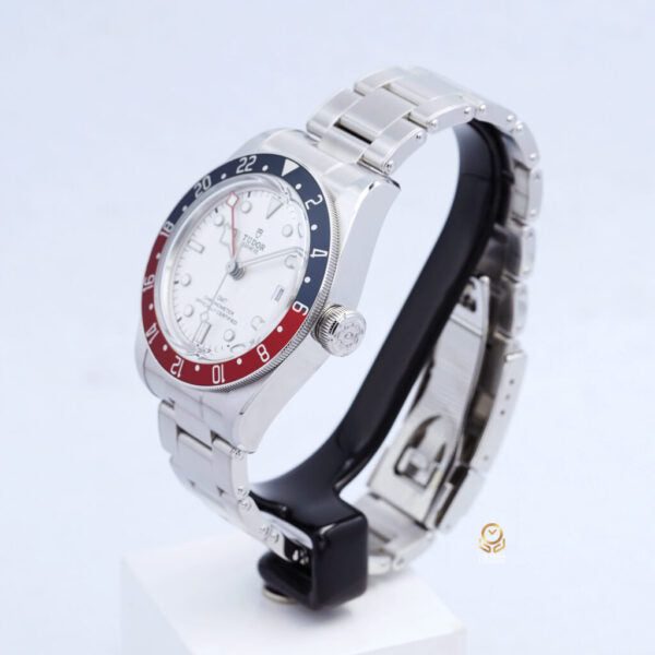 TUDOR 79830RB-0010 79830RB White dial BLACK BAY GMT Matt wine red and blue anodized aluminum bezel 41 mm brushed steel strap
