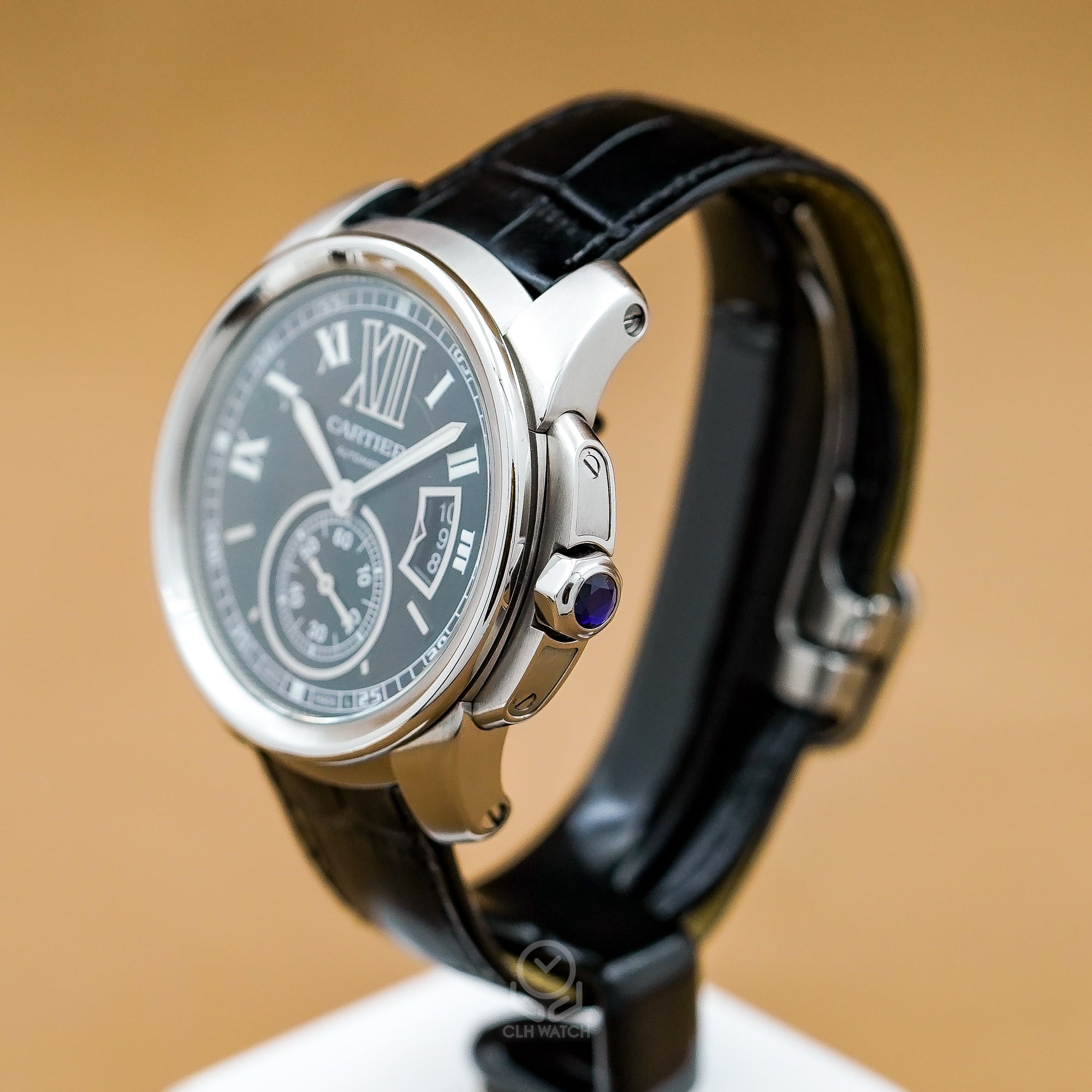 Cartier 卡地亞 Calibre W7100014 3299 大型款 黑面 自動上鍊 42mm 90%新 已更換代用皮帶