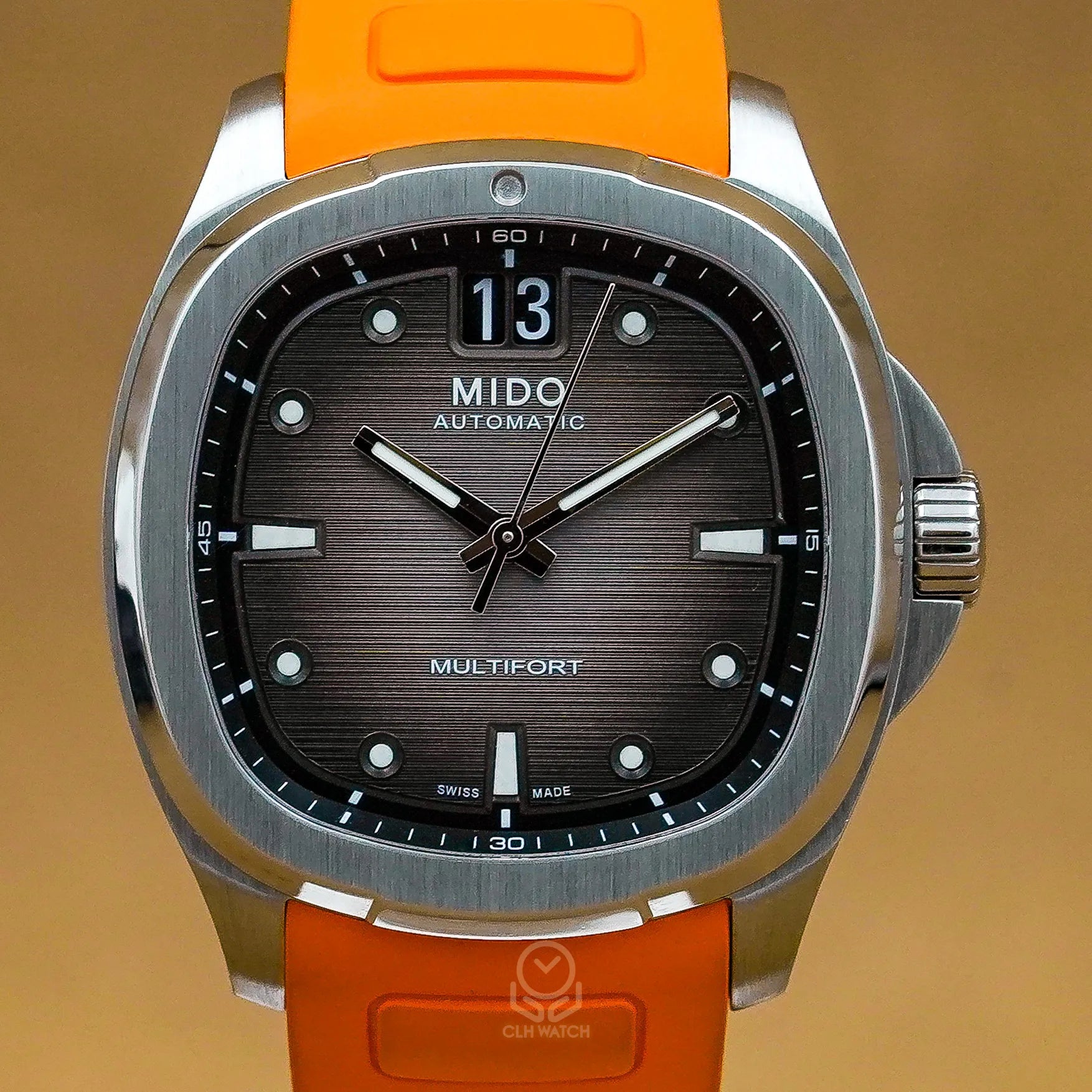 MIDO 美度 Multifort 先鋒復古電視系列 TV Big Date M049.526.17.081.00 灰面橘膠帶 大日期窗 2024年 39.2mm(已交流)