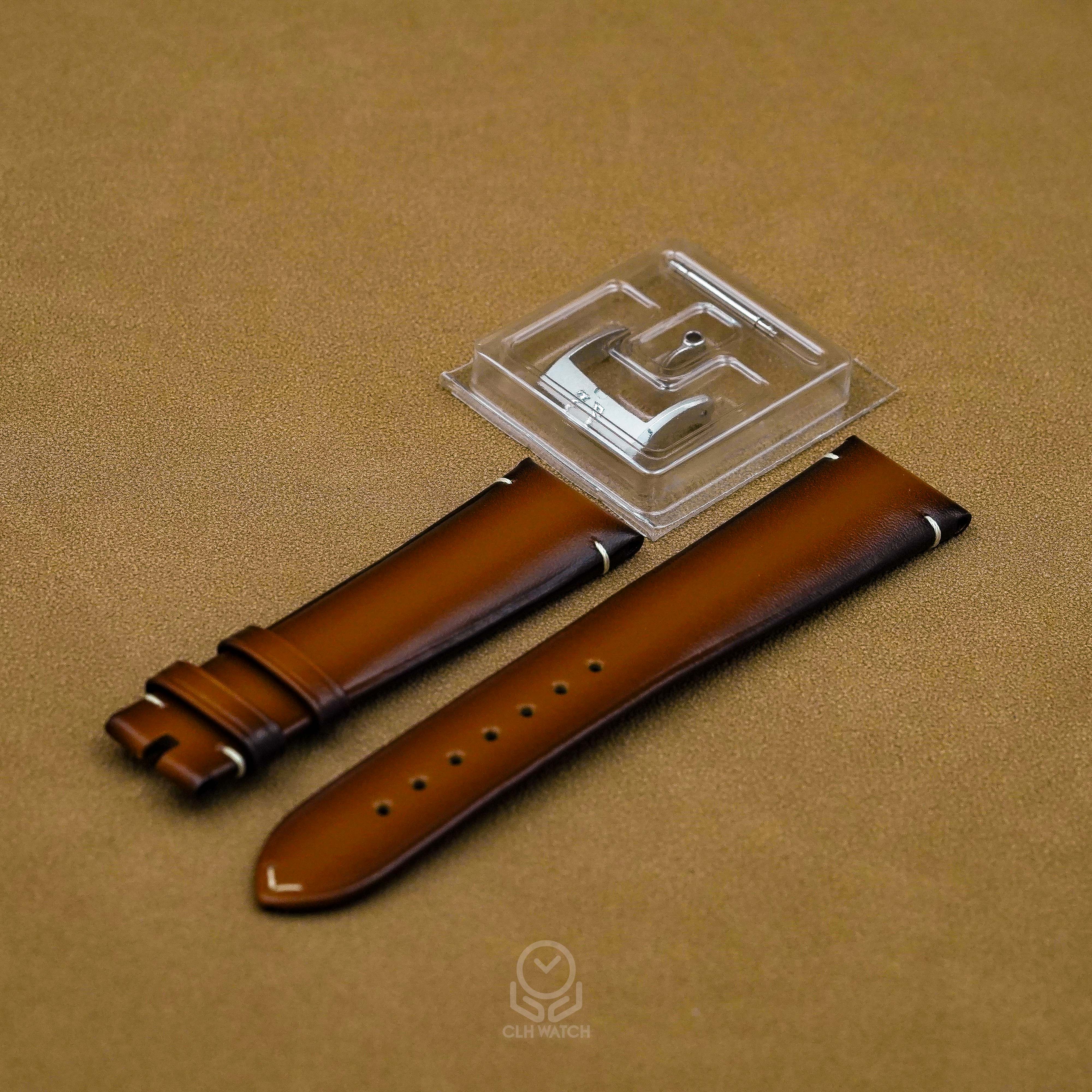 Omega 原廠原裝皮革錶帶+針扣 海馬300 超霸57 登月 032CUZ015429 20mm(已交流)
