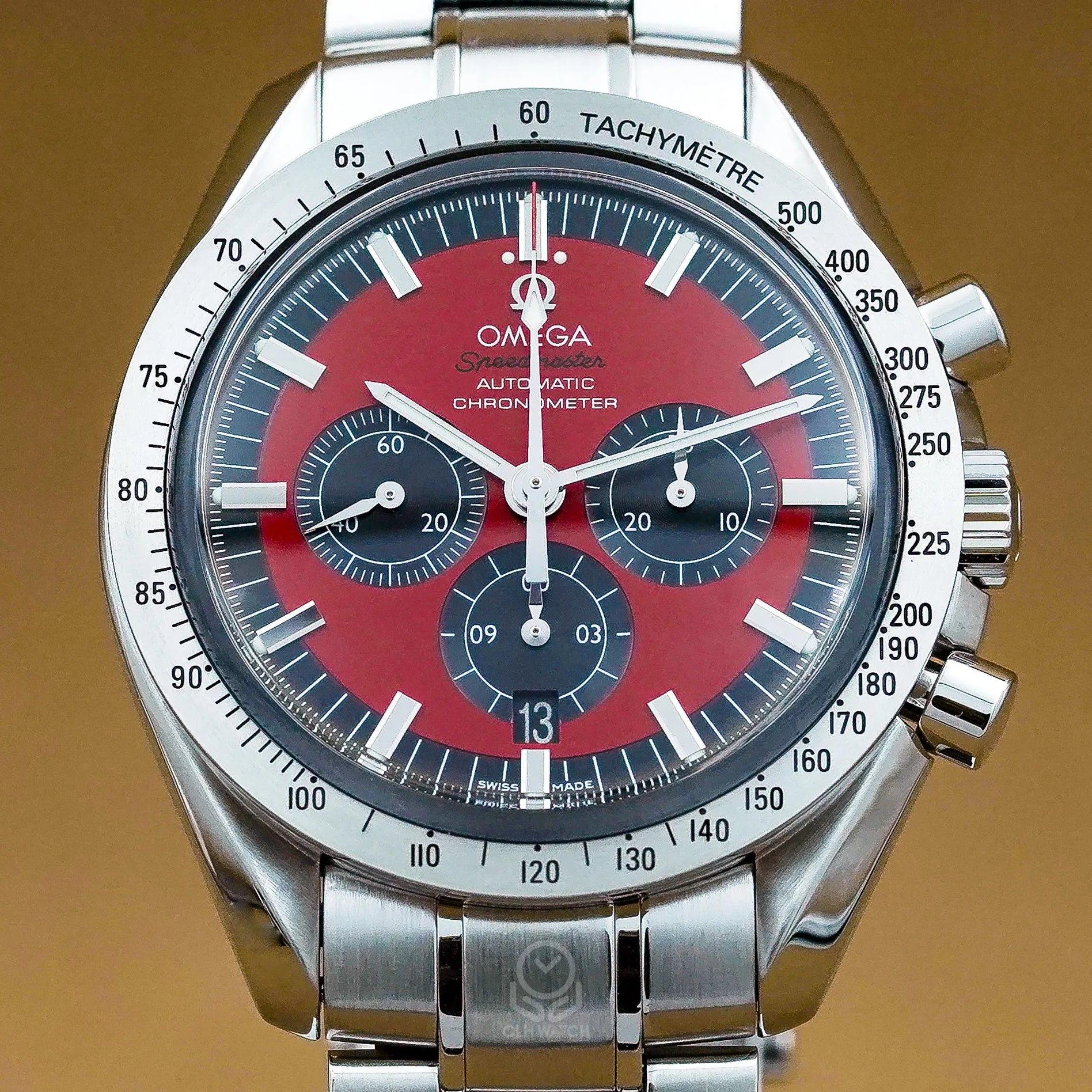 Omega 歐米茄 Speedmaster 超霸舒馬克傳奇系列腕錶 3506.61.00 法拉利紅面闊箭計時碼錶 Schumacher 2010年台灣公司貨 42mm