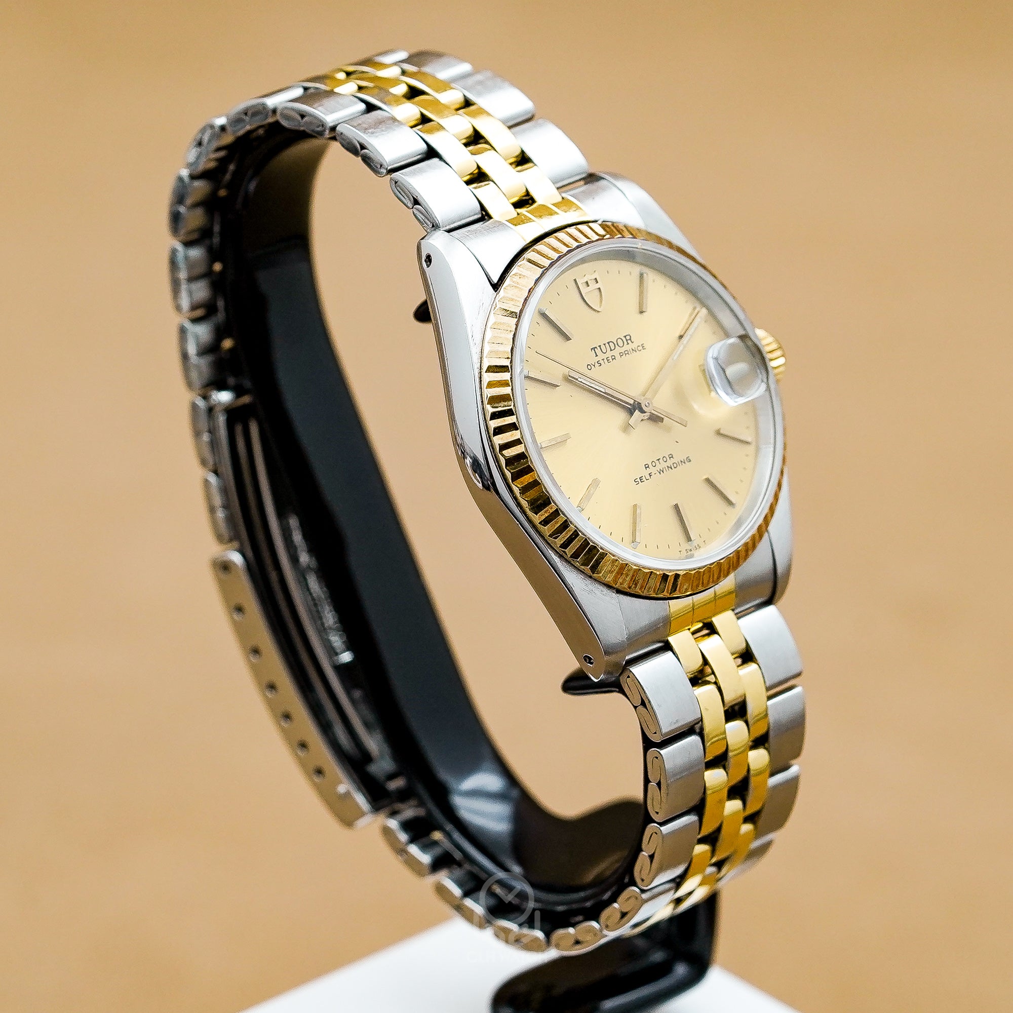 Tudor 帝舵 王子系列 Prince Date 74033 半金 太陽紋 34mm 未知年份 單錶 80%新 勞力士龍頭