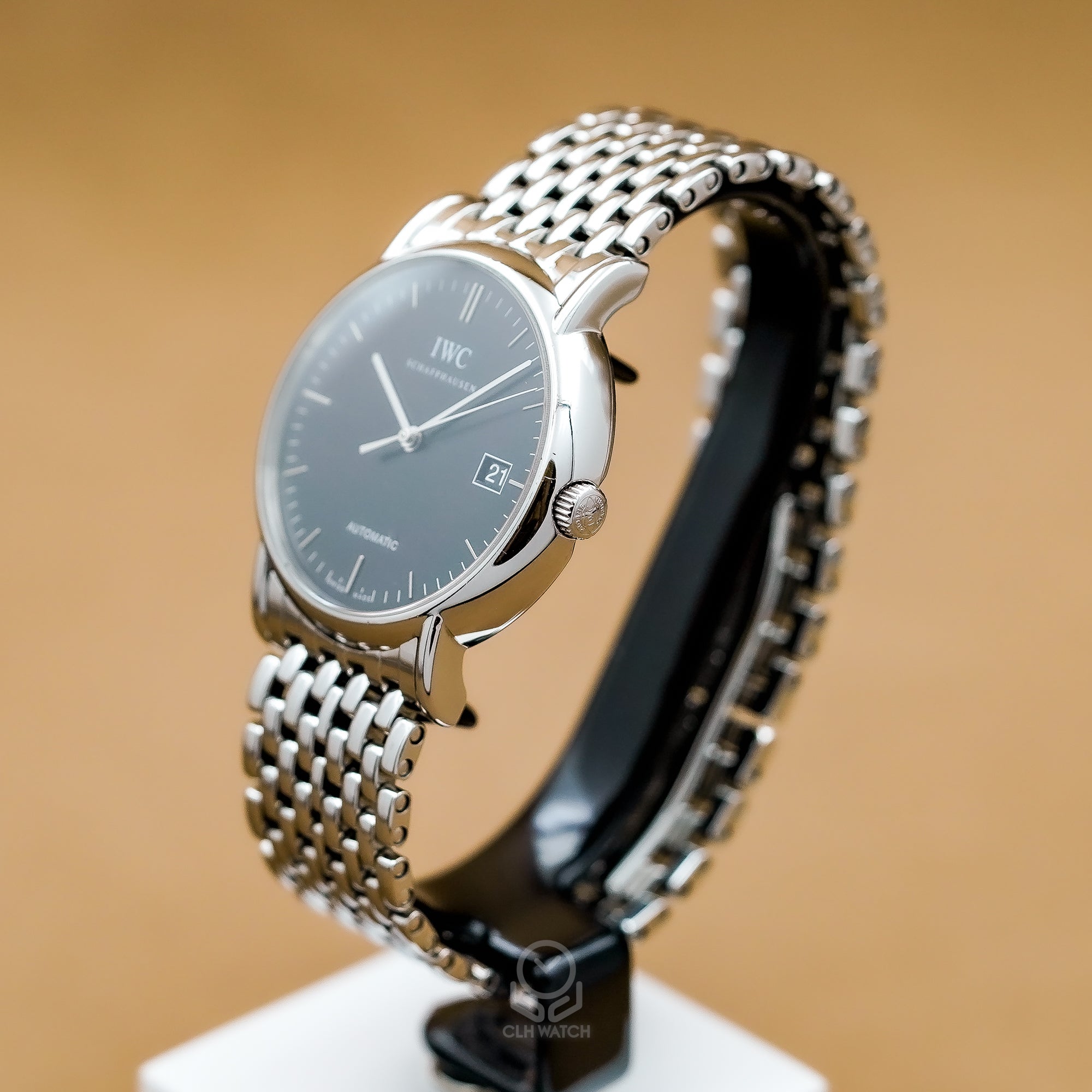 IWC 萬國錶 Portofino 柏濤菲諾系列 IW353306 原廠鋼帶版 黑面 38mm 單錶 90%新