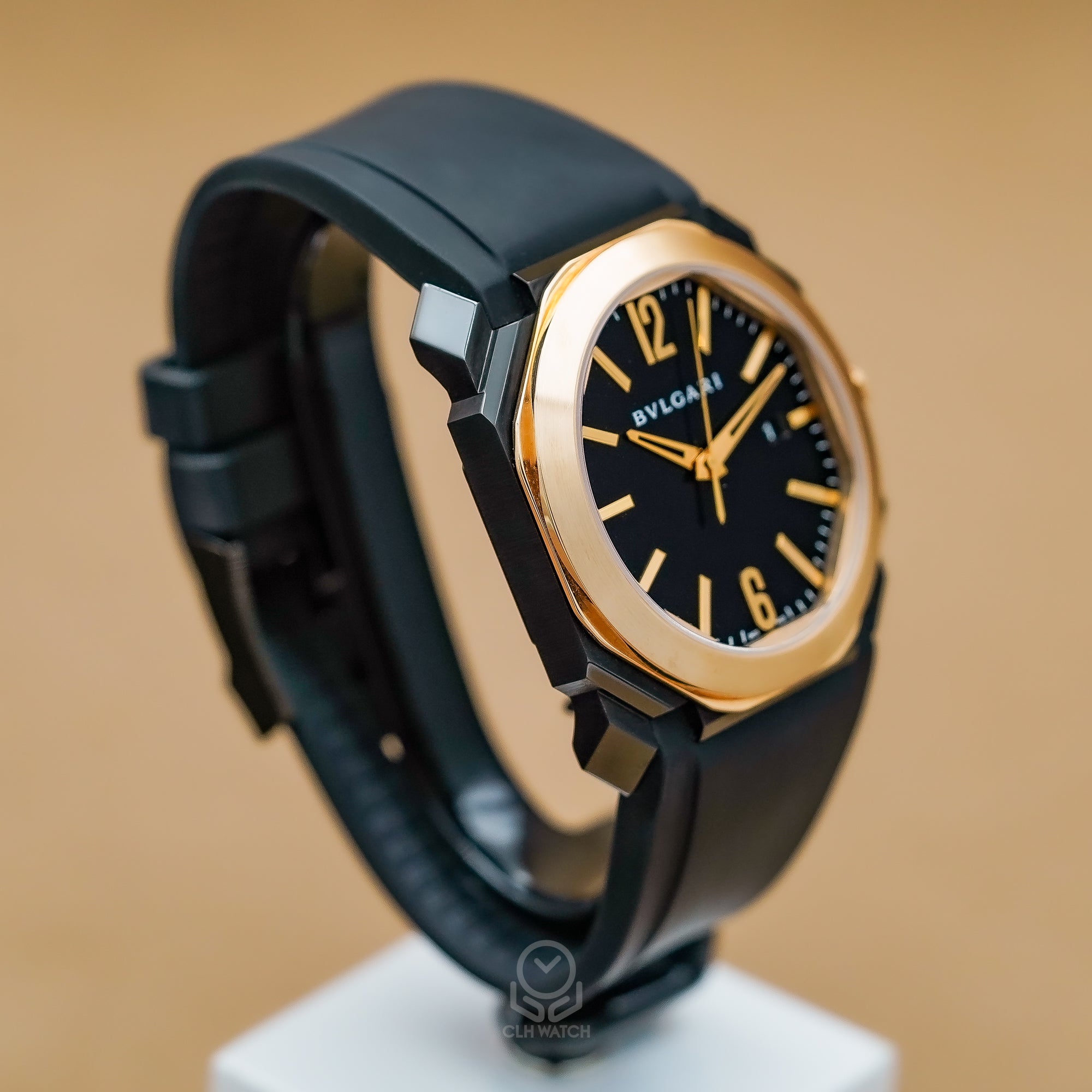 BVLGARI 寶格麗 Octo Solotempo Ultranero 102485 18K玫瑰金 全黑 DLC 41mm 2020年 台灣公司貨 95%新