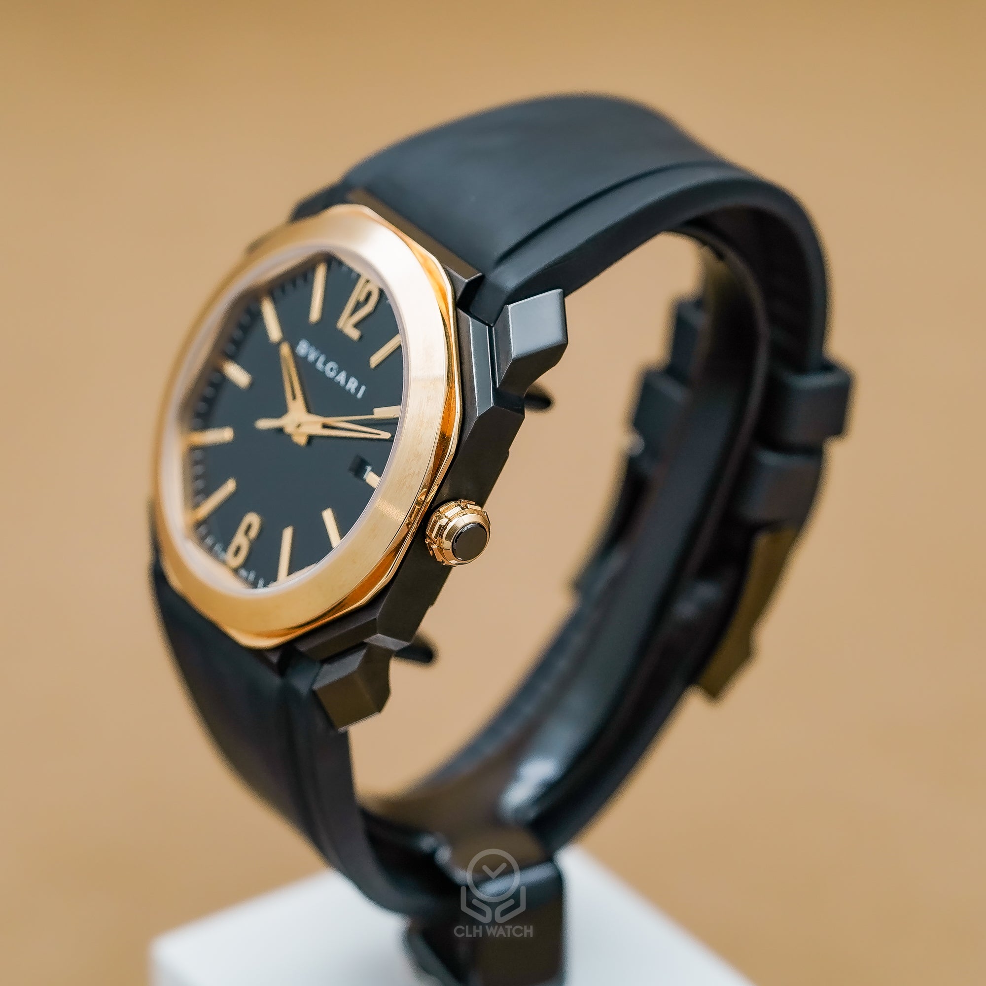 BVLGARI 寶格麗 Octo Solotempo Ultranero 102485 18K玫瑰金 全黑 DLC 41mm 2020年 台灣公司貨 95%新