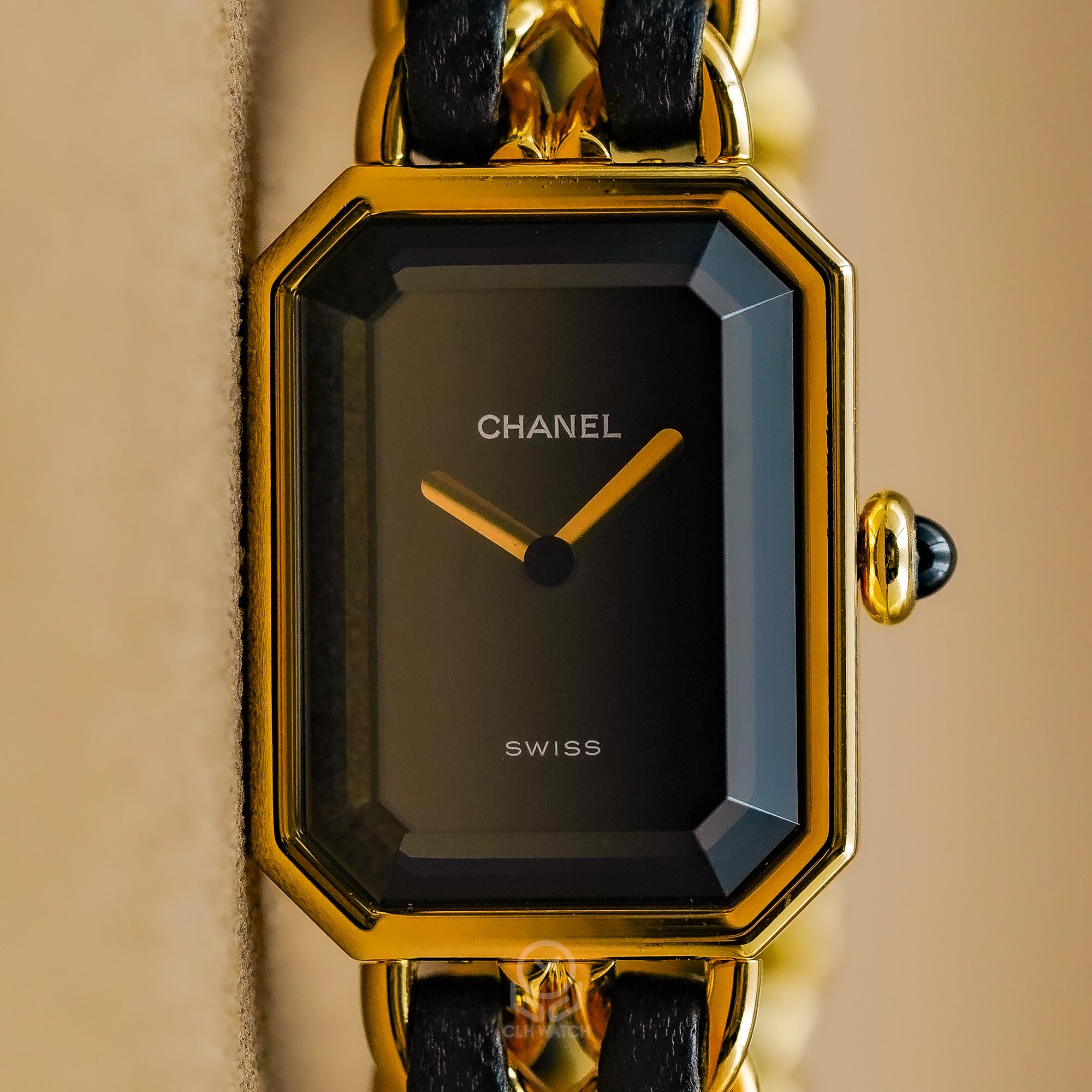 Chanel 香奈兒 Première 首映系列 首代經典黑金皮穿鍊 首映錶 H0001 S號 手圍約14.5CM 單錶(已交流)
