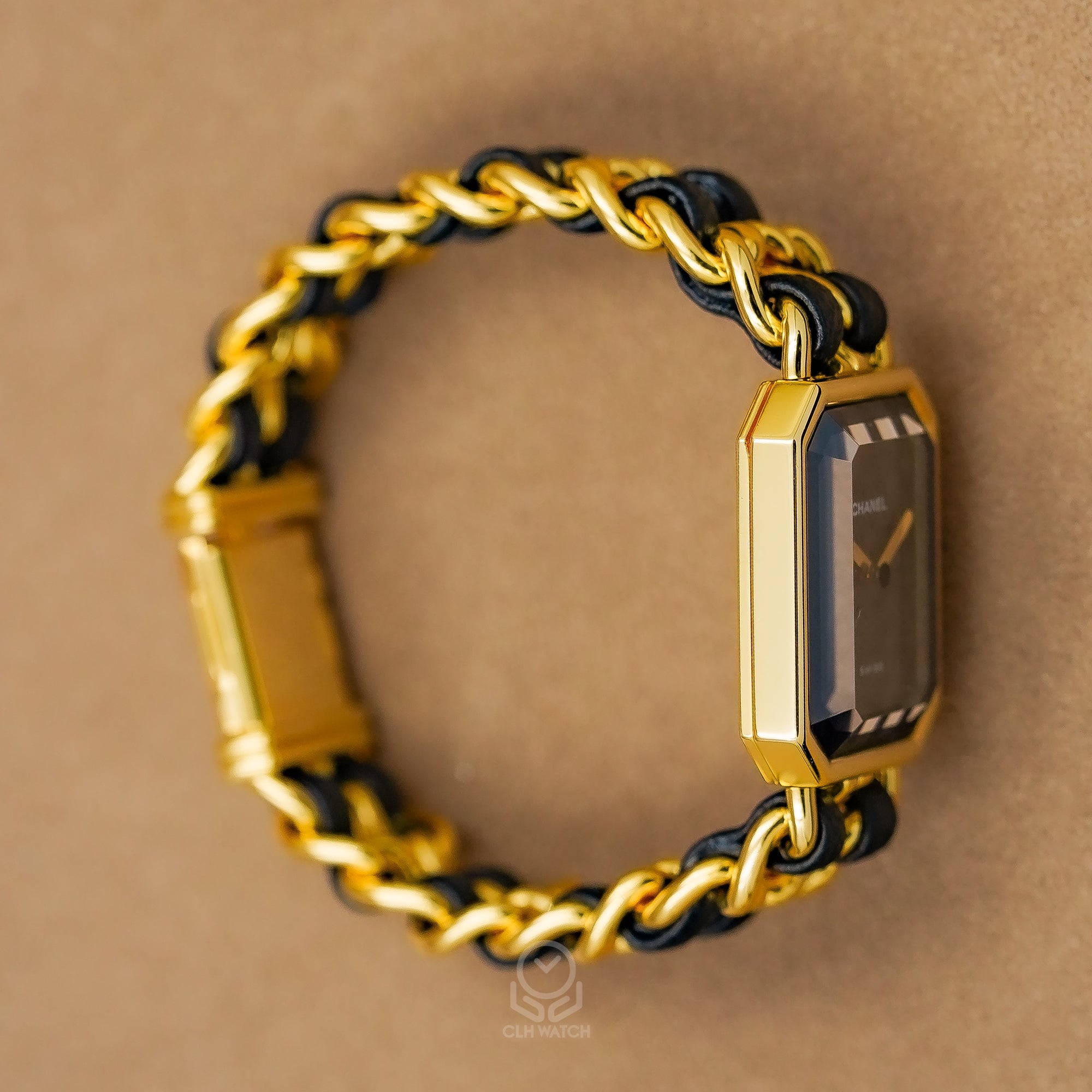Chanel 香奈兒 Première 首映系列 首代經典黑金皮穿鍊 首映錶 H0001 S號 手圍約14.5CM 單錶(已交流)