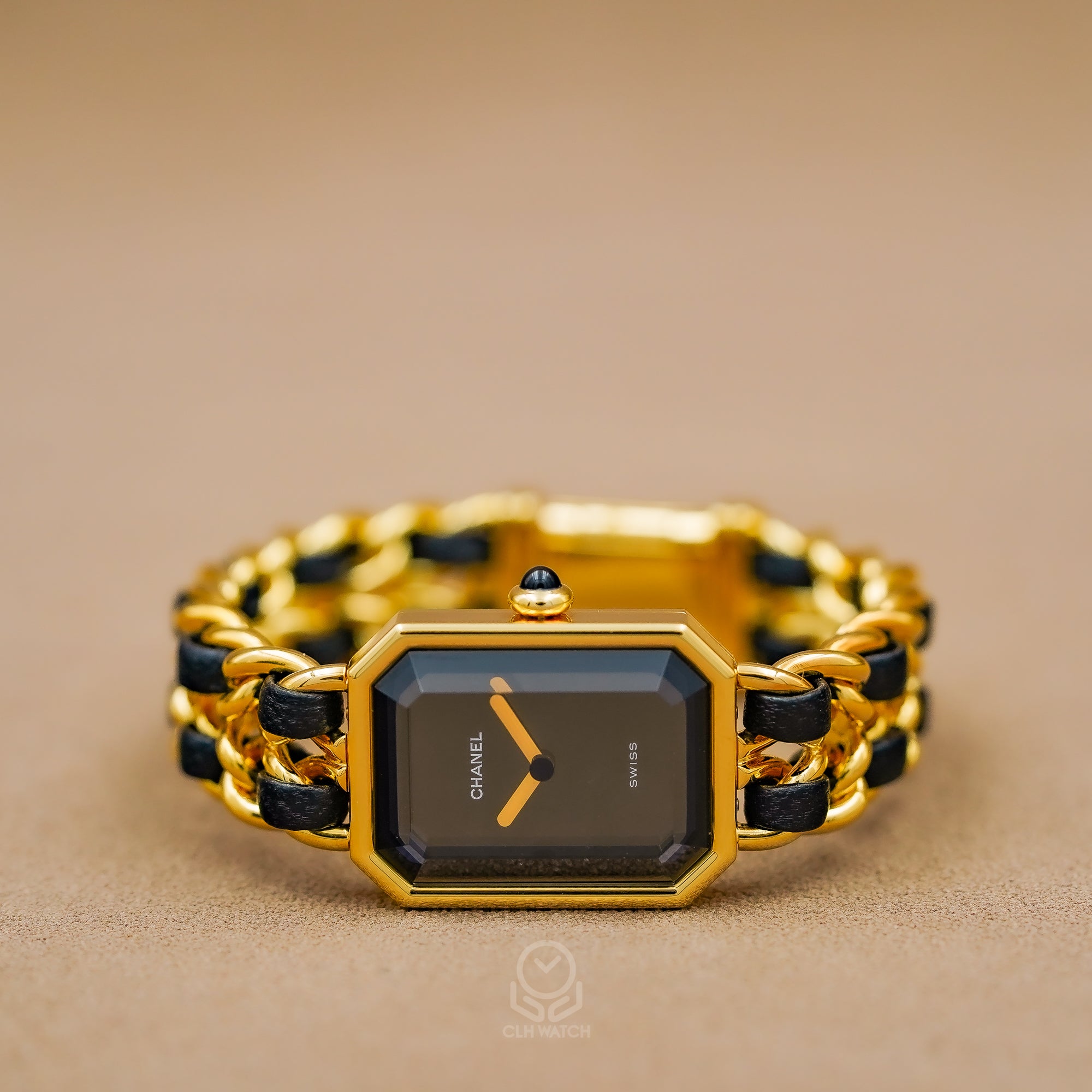 Chanel 香奈兒 Première 首映系列 首代經典黑金皮穿鍊 首映錶 H0001 S號 手圍約14.5CM 單錶(已交流)