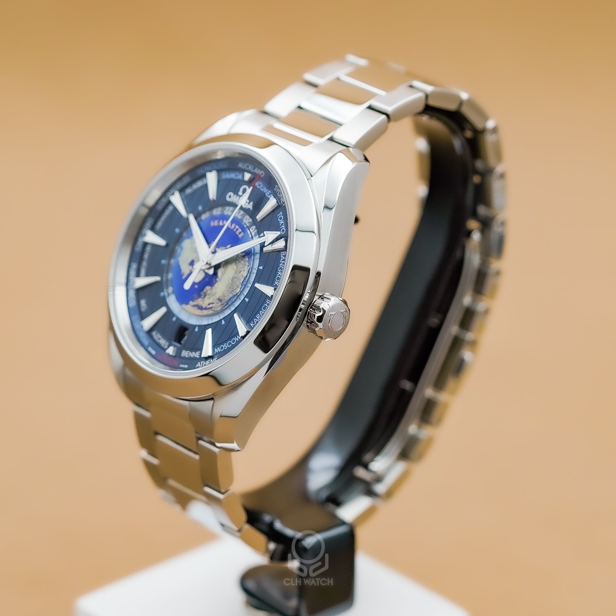Omega 歐米茄 Seamaster Aqua Terra 150M Worldtimer GMT 海馬世界時區腕錶 220.10.43.22.03.001 22010432203001 43mm 2024年台灣公司貨 98%新