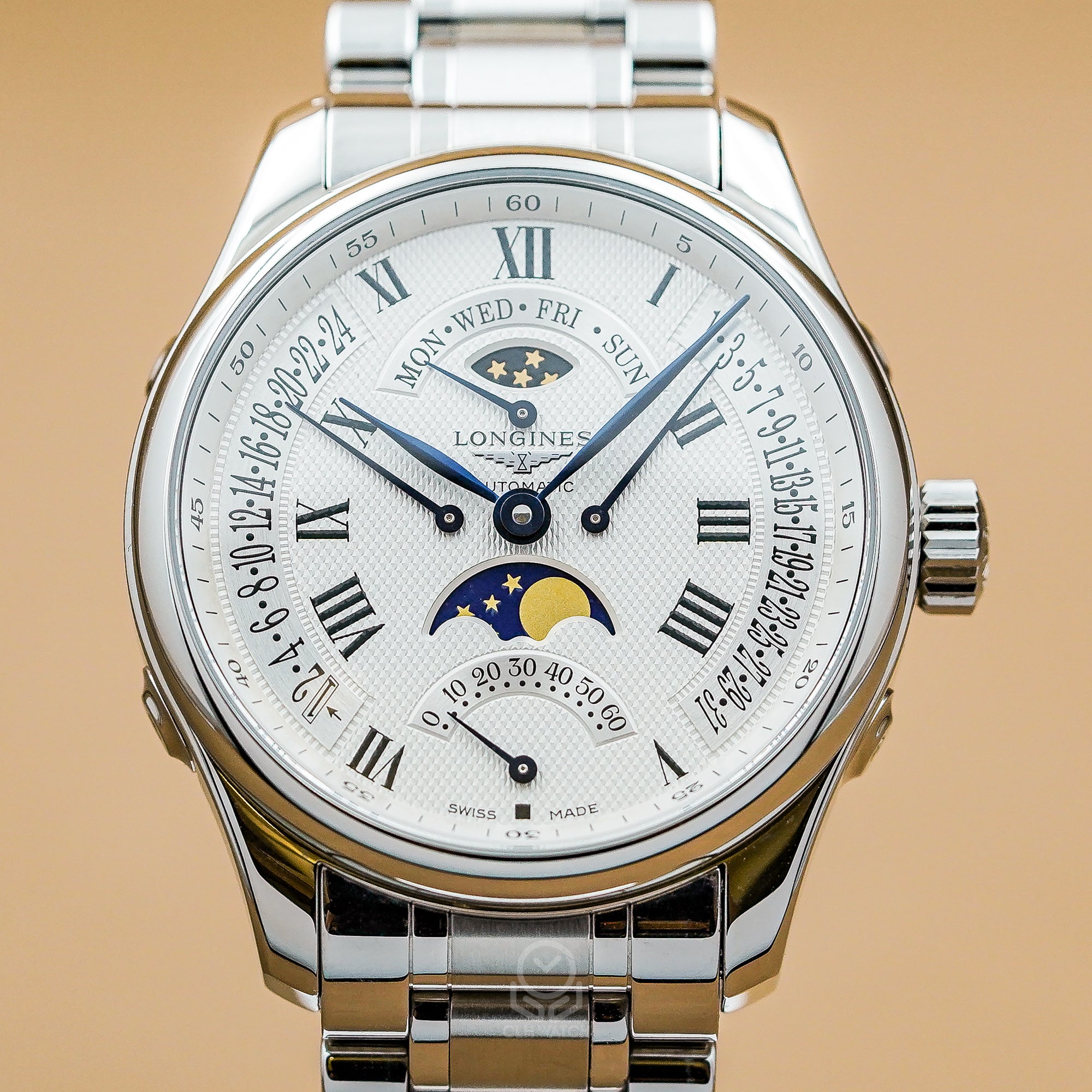 Longines 浪琴 Master 巨擘系列 L27394713 四逆跳月相 44mm 2026年台灣公司貨 98%新