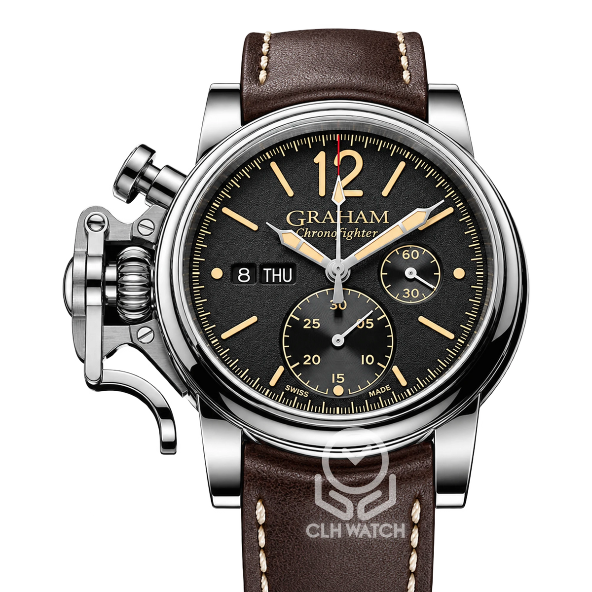Graham 格林漢 Chronofighter Vintage 戰機復古系列 GR-2CVAS.B01A.L126S 黑面 扳機計時 44mm 2020年台灣公司貨 95%新