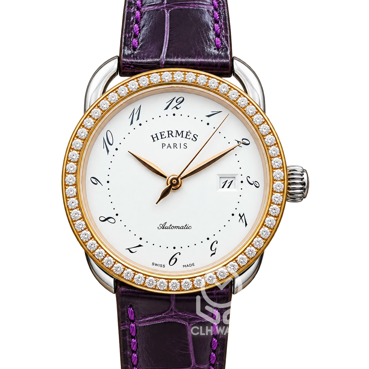 Hermès 愛馬仕 Arceau AR6.423 半金鑽石錶圈 32mm 單錶 95%新
