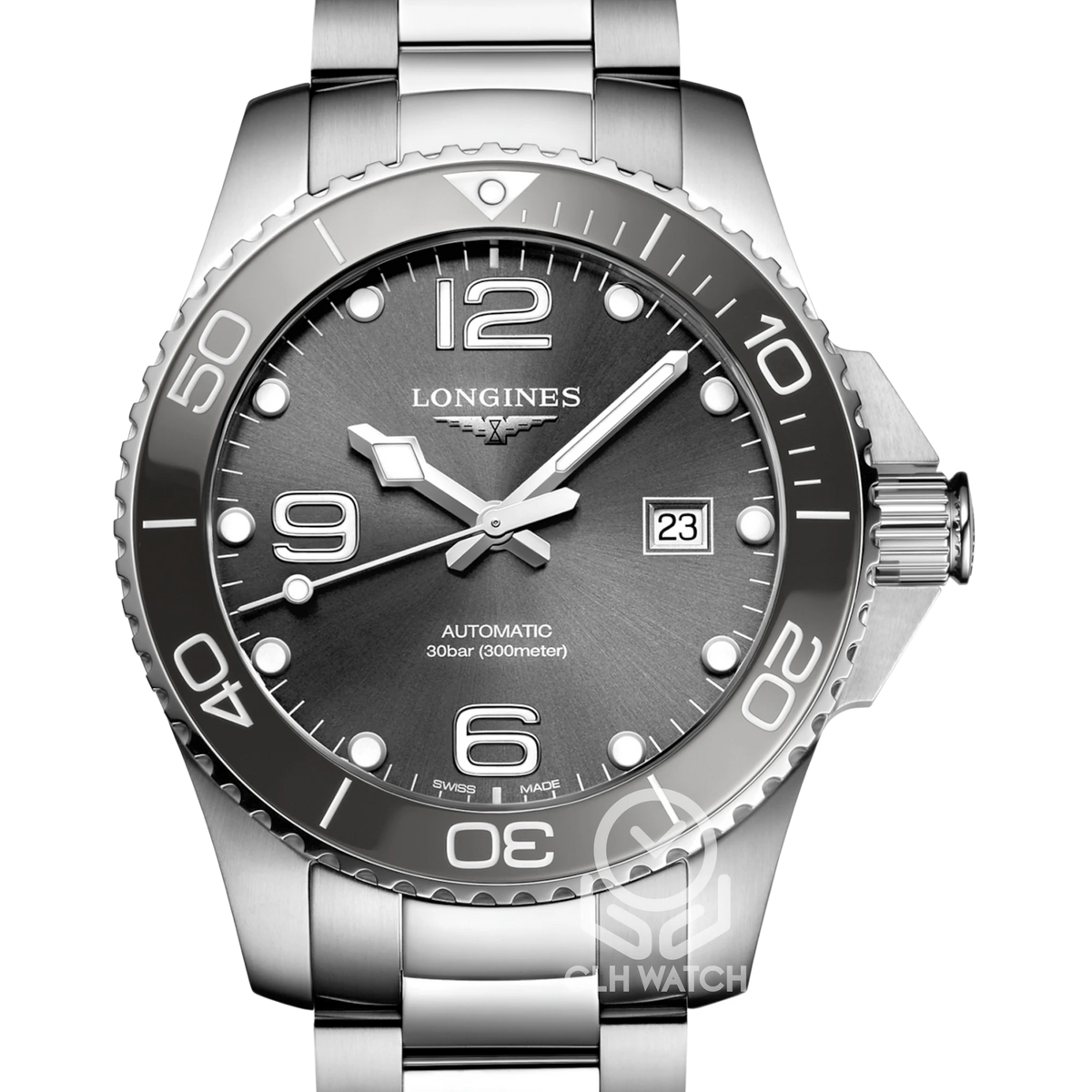 Longines 浪琴 HydroConquest 深海征服者 L37824766 灰色太陽放射線紋面盤 43mm 2026年台灣公司貨 未使用品