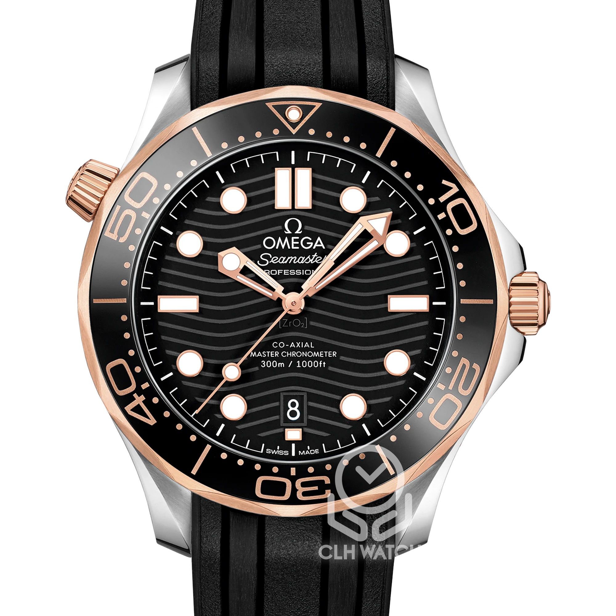 OMEGA 歐米茄 Seamaster 海馬 300米 半金黑水鬼 210.22.42.20.01.001 21022422001001 18K黃金 42mm 2024年 95%新