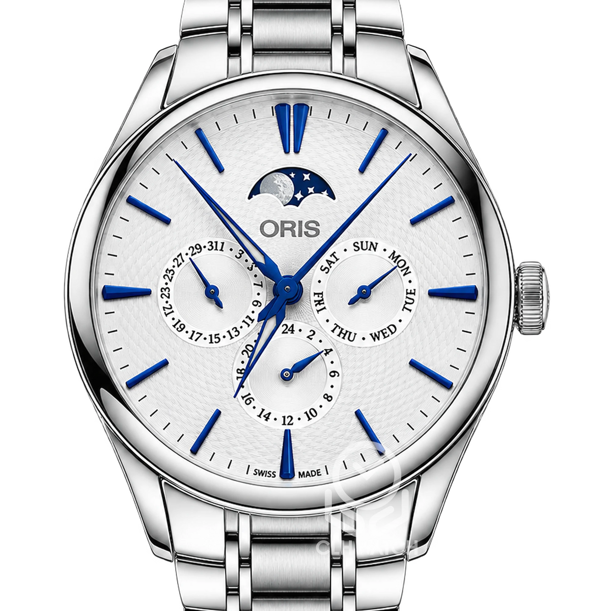 Oris 豪利時 Artelier 多功能月相盈虧錶 灰面 40mm 2022年台灣公司貨 95%新 有貼膜