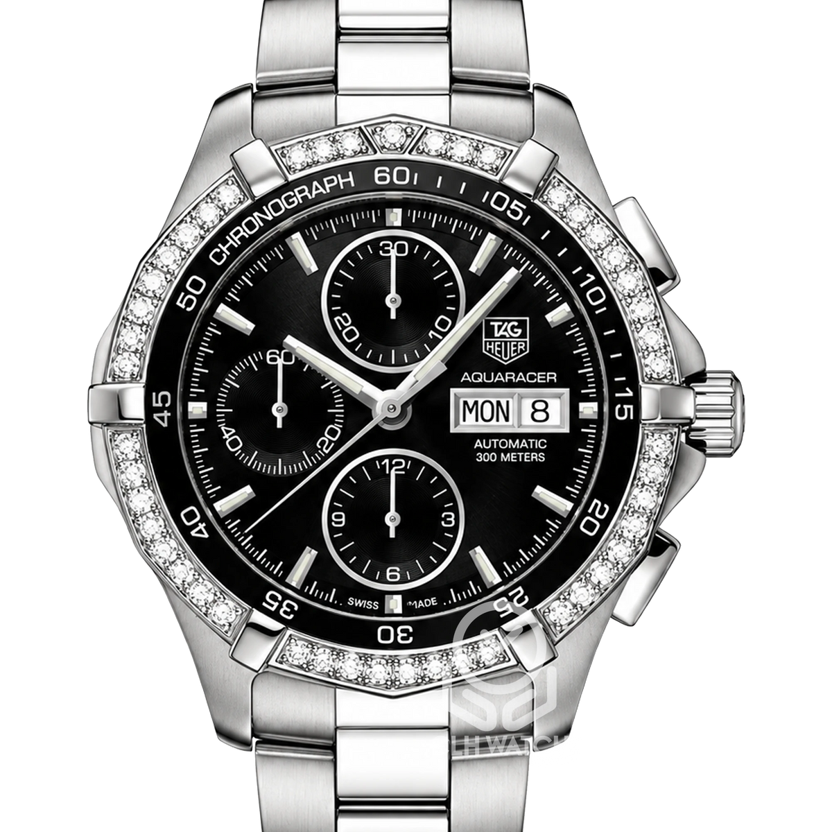 Tag Heuer 泰格豪雅 Aquaracer CAF2014.BA0815 黑面 鑽石外圈 43mm 單錶 95%新