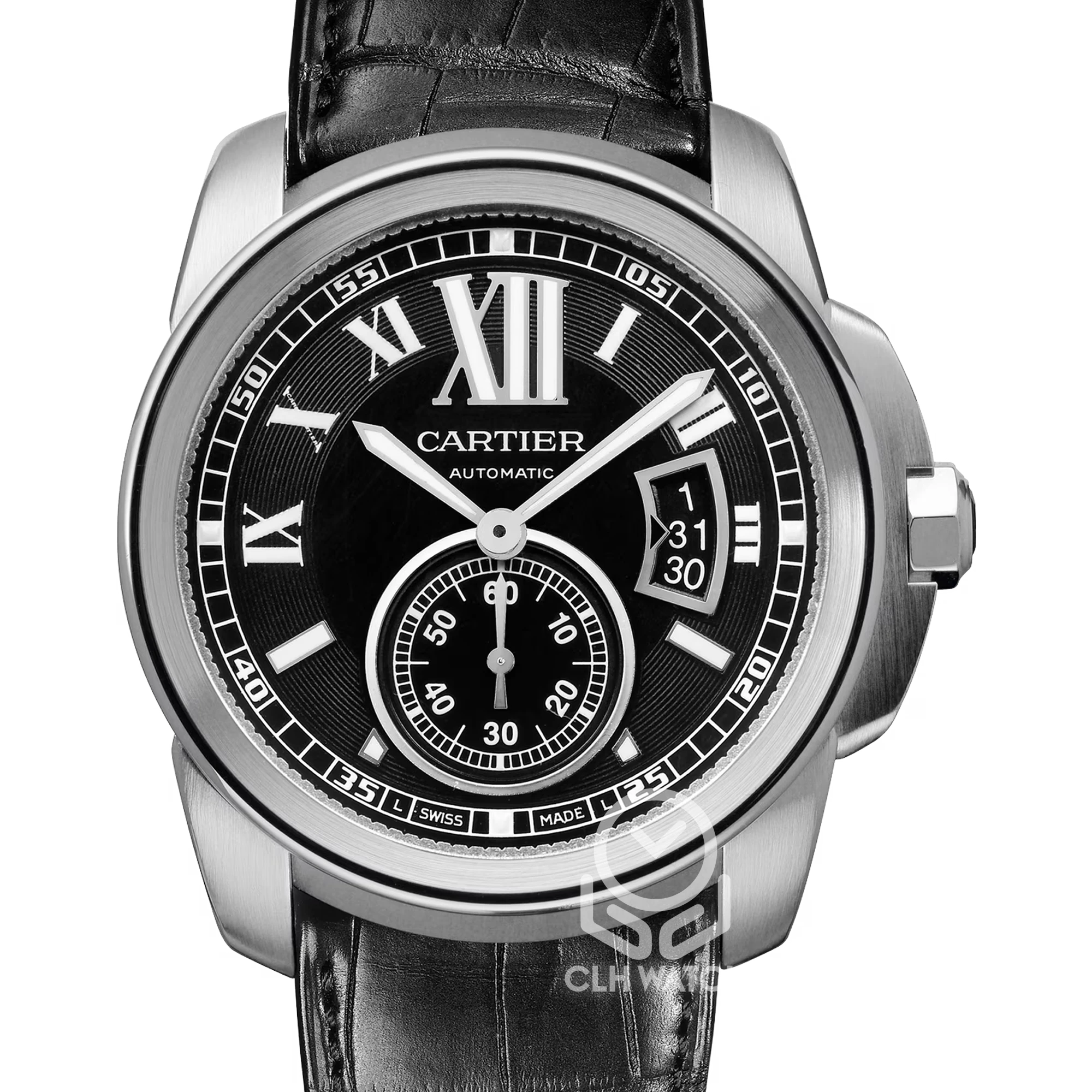 Cartier 卡地亞 Calibre W7100014 3299 大型款 黑面 自動上鍊 42mm 90%新 已更換代用皮帶