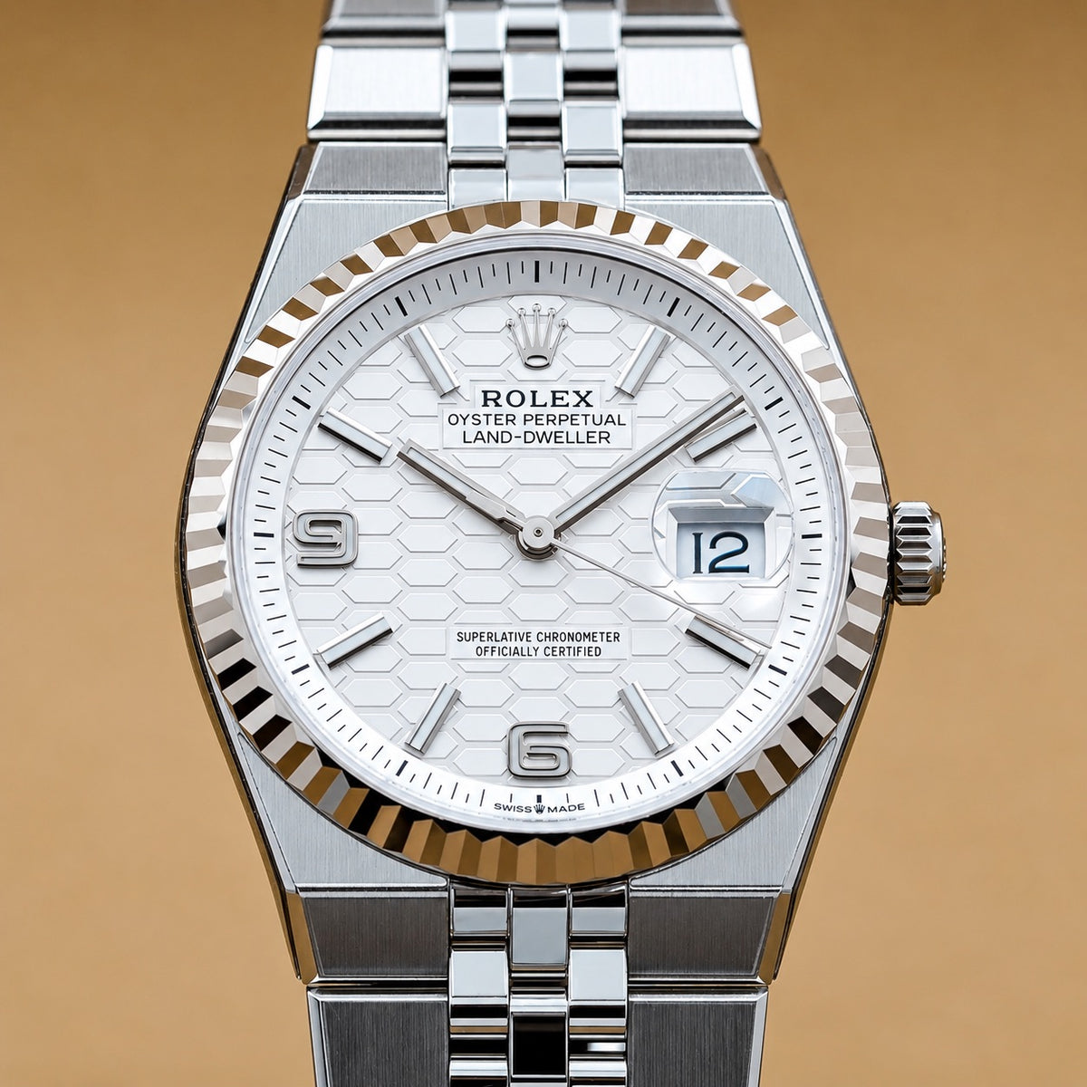 Rolex 勞力士 Land-Dweller 36 127234 陸行者 白蜂巢 18K白黃金 36mm 2026年台灣公司貨 99%新 已上RX8頂級保護膜
