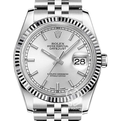 Rolex 勞力士 Datejust 36系列 116234 白金圈 白銀面 紀念型五珠帶 DJ36 36mm 白綠卡 2017年 台灣公司貨 95%新