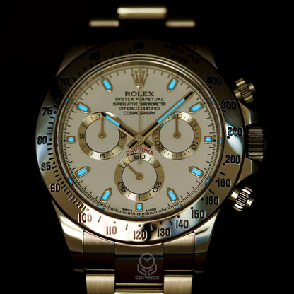 Rolex 勞力士 Daytona 宇宙計時型迪通拿 116520 白面 鋼王 APH面 藍光 閃圈 新扣 40mm 2015年 95%新 白迪 鋼迪（已交流）