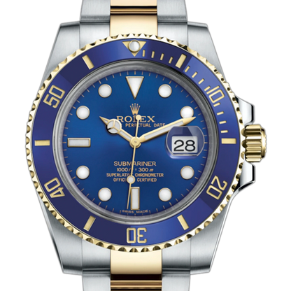 Rolex 勞力士 Submariner Date 116613LB 半金藍水鬼 潛水腕錶 放射面盤 台灣公司貨 2016年 40mm(已交流)