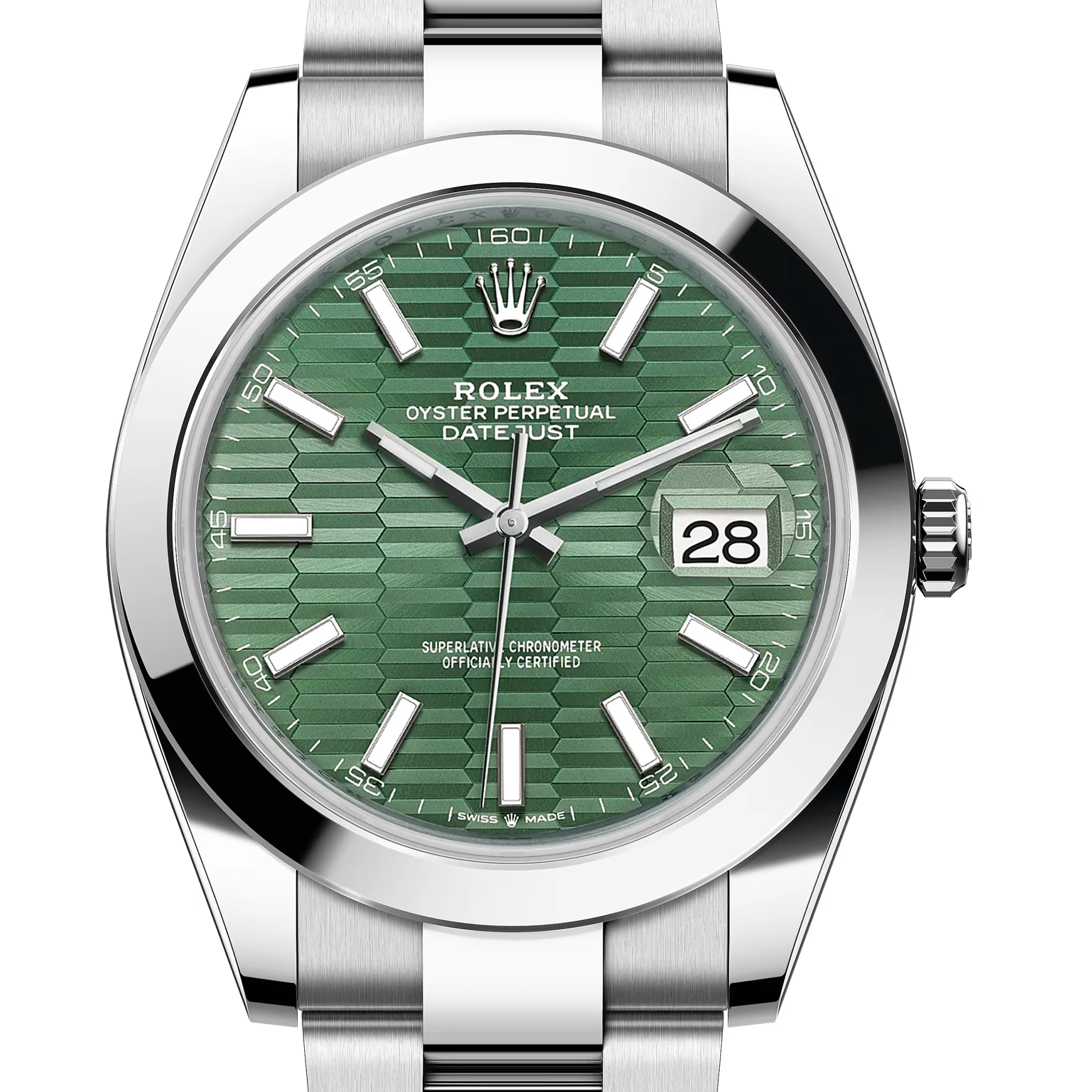 ROLEX 勞力士 日誌型 Datejust 126300 綠色坑紋面 平光圈 DJ2 DJ41mm 2023年 台灣公司貨 95%新