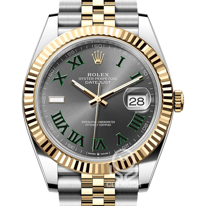Rolex 勞力士 Datejust 41系列 126333 溫布頓面盤 綠羅馬 紀念型五珠帶 DJ41 2026年5月 未使用品