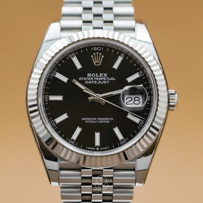 Rolex 勞力士 Datejust 41系列 126334 白金太陽圈 黑面 DJ41 41mm 2022年 台灣公司貨 95%新