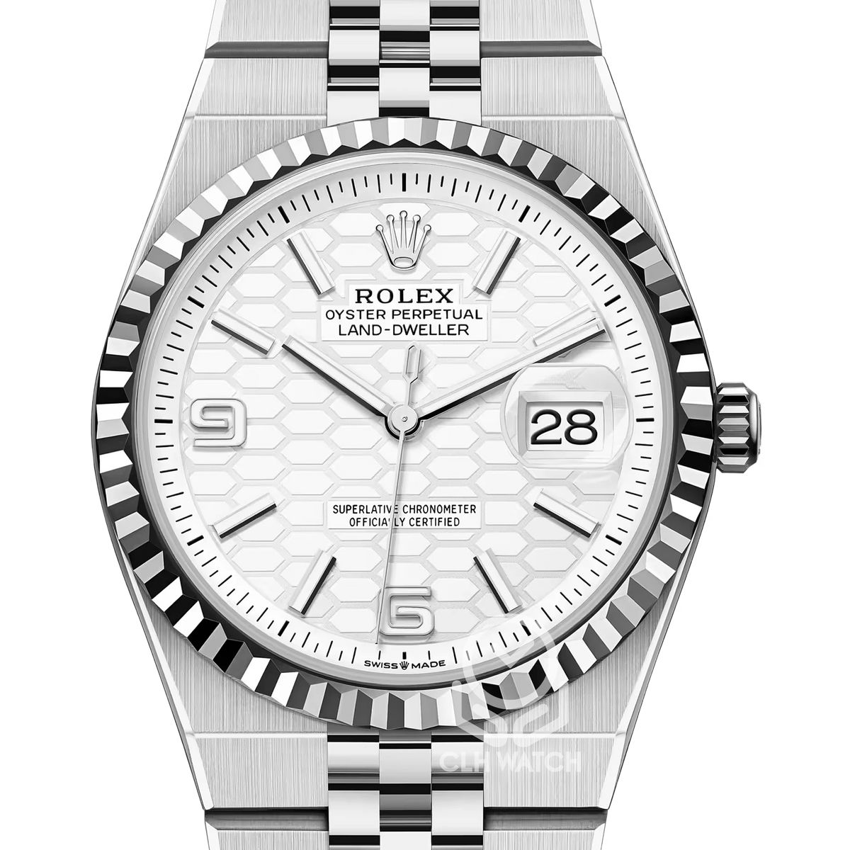 Rolex 勞力士 Land-Dweller 36 127234 陸行者 白蜂巢 18K白黃金 36mm 2026年台灣公司貨 99%新 已上RX8頂級保護膜
