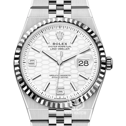 Rolex 勞力士 Land-Dweller 36 127234 陸行者 白蜂巢 18K白黃金 36mm 2026年台灣公司貨 99%新 已上RX8頂級保護膜
