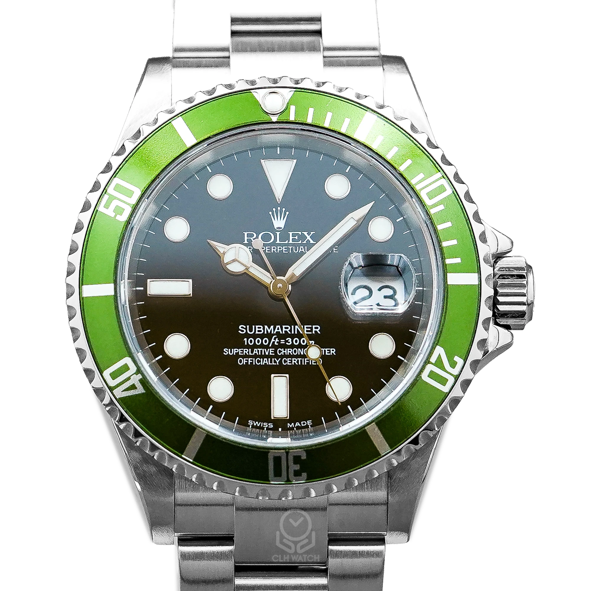 Rolex 勞力士 潛航者型 Submariner Date 16610LV 50週年 綠水鬼 Kermit F7字頭 B3青綠圈 40mm 2005年 台灣公司貨 95%新