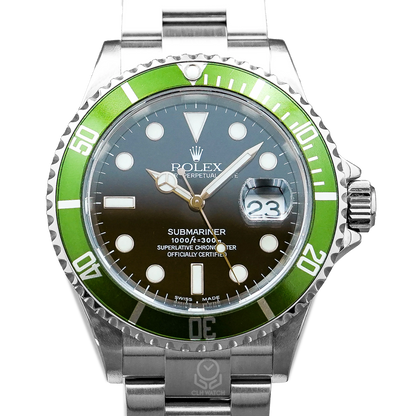 Rolex 勞力士 潛航者型 Submariner Date 16610LV 50週年 綠水鬼 Kermit F7字頭 B3青綠圈 40mm 2005年 台灣公司貨 95%新（已交流）