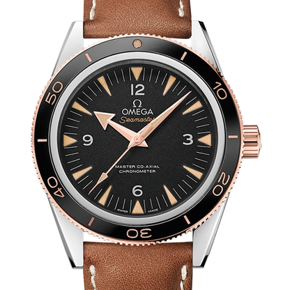 Omega 歐米茄 Seamaster 海馬300 黑面半金潛水錶 玫瑰金鋼款 23322412101002 2024年 41mm （已交流）