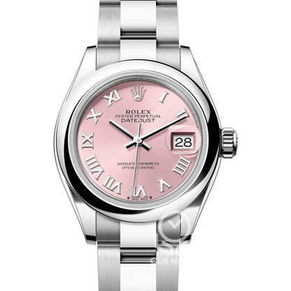Rolex 勞力士 Lady-Datejust 28系列 279160 粉面羅馬時標 弧光外圈 DJ28 28mm 2019年 台灣公司貨 95%新