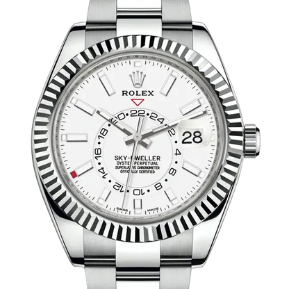 Rolex 勞力士 Sky-Dweller 326934 白面天行者 沙羅系統年曆雙時區蠔式鍊帶 2023年 42mm
