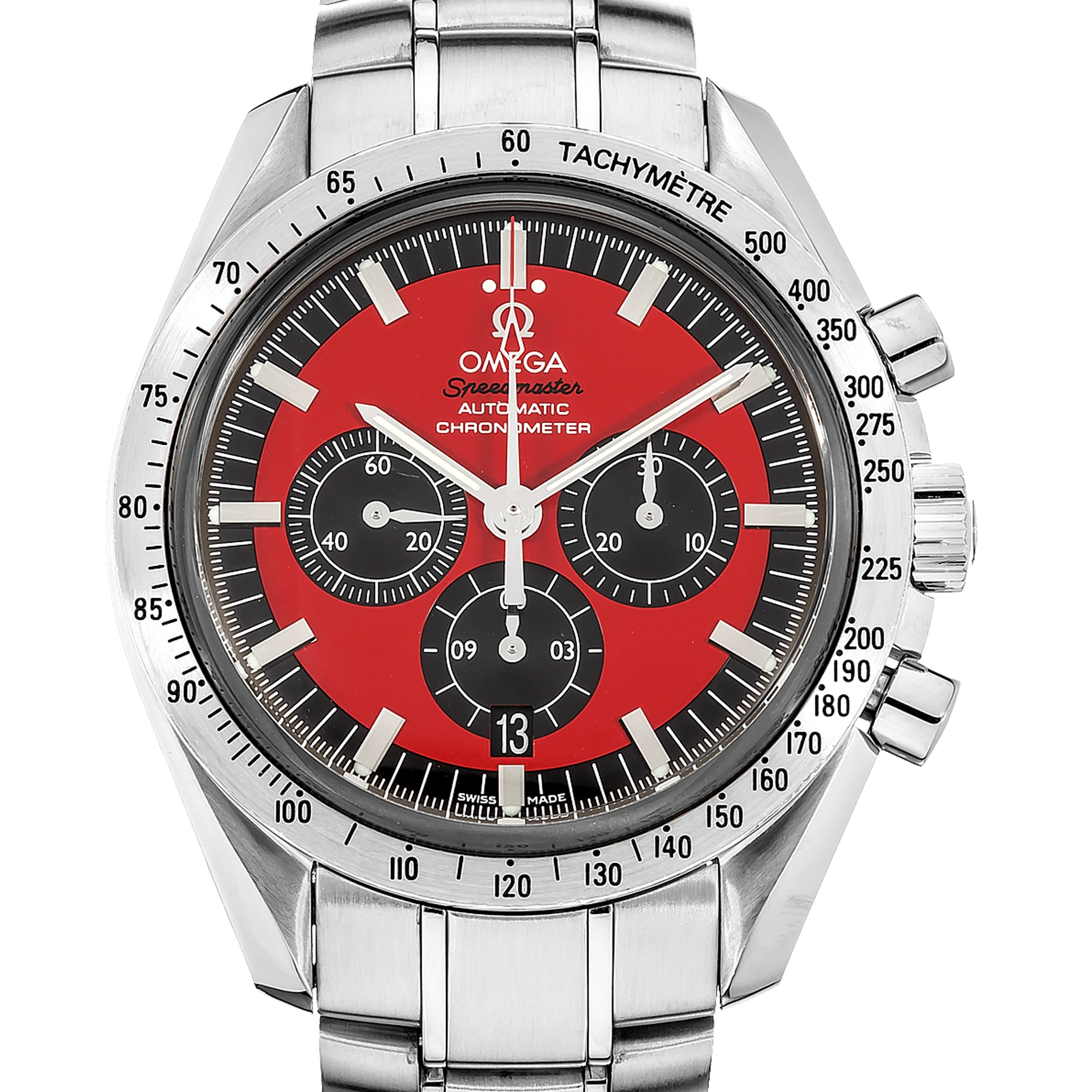 Omega 歐米茄 Speedmaster 超霸舒馬克傳奇系列腕錶 3506.61.00 法拉利紅面闊箭計時碼錶 Schumacher 2010年台灣公司貨 42mm