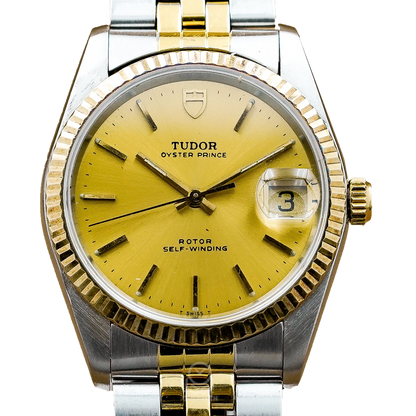 Tudor 帝舵 王子系列 Prince Date 74033 半金 太陽紋 34mm 未知年份 單錶 80%新 勞力士龍頭