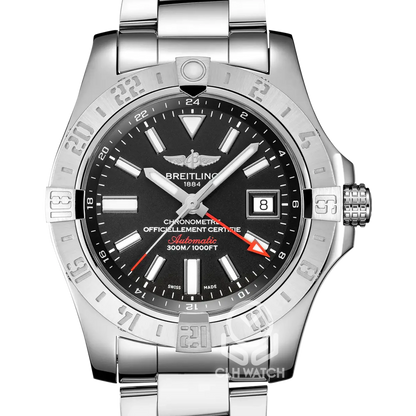 Breitling 百年靈 Avenger II GMT 復仇者二代雙時區腕錶 A3239011/BC35 黑面 43mm 2018年 台灣公司貨 95%新
