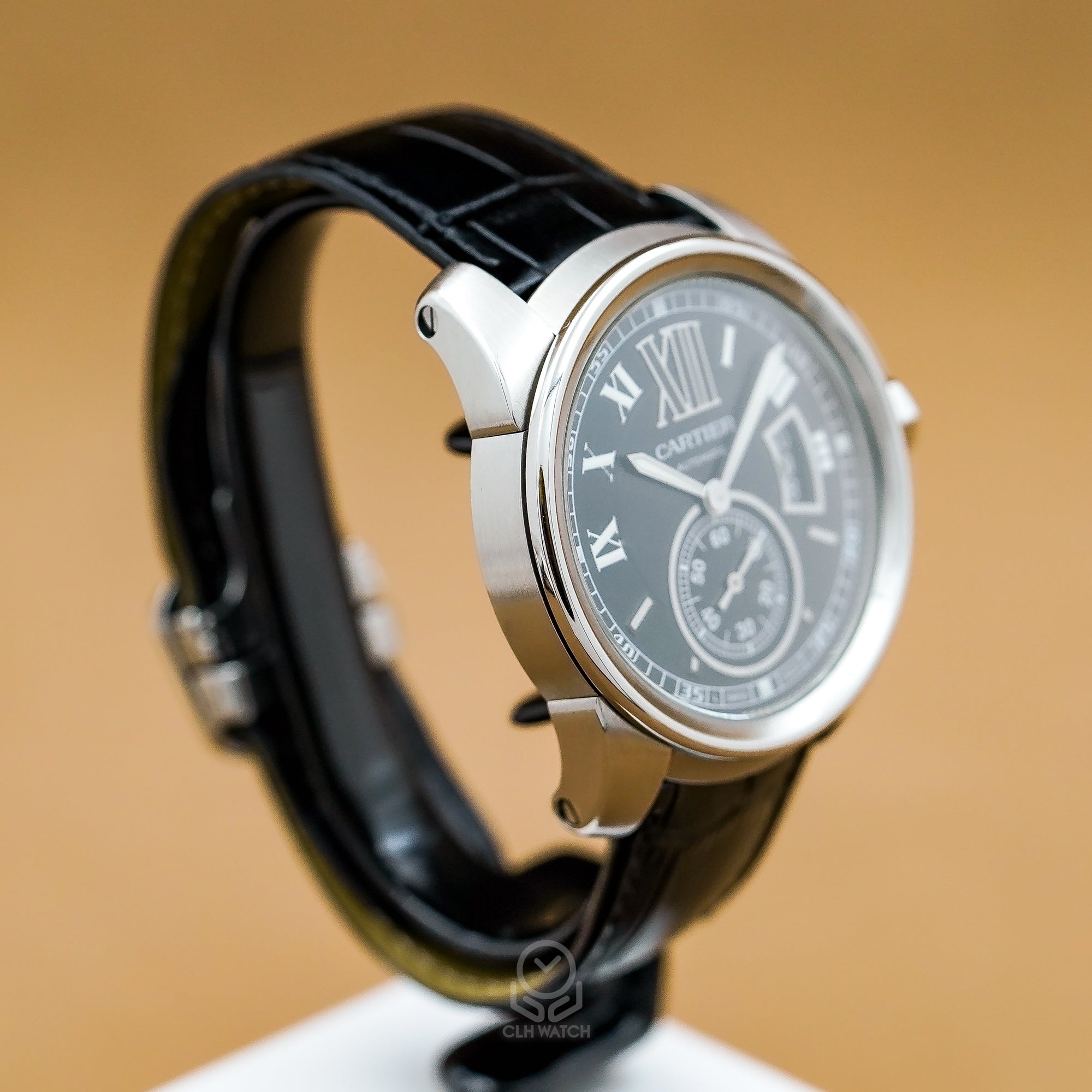 Cartier 卡地亞 Calibre W7100014 3299 大型款 黑面 自動上鍊 42mm 90%新 已更換代用皮帶