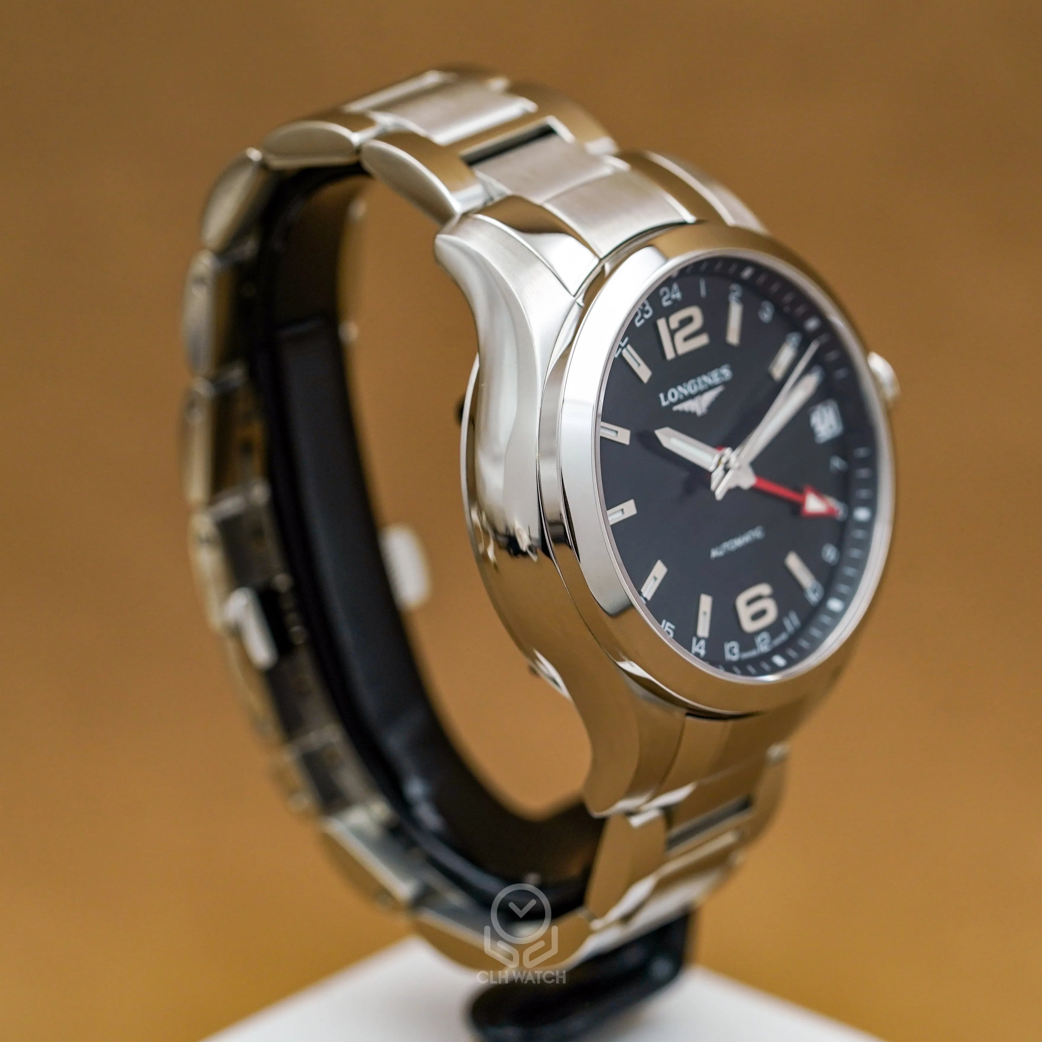 Longines 浪琴 Conquest 征服者 L36874566 黑色面盤 GMT雙時區 2020年台灣公司貨 41mm L3.687.4.56.6