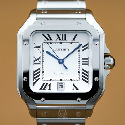 Cartier 卡地亞 Santos de 山度士 WSSA0018 白色面盤 經典大尺寸 2023年台灣公司貨 39.8mm