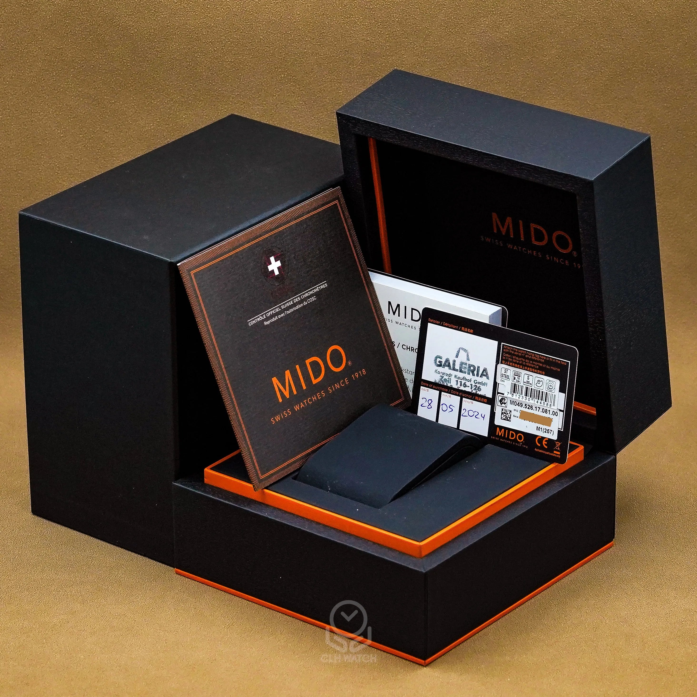 MIDO 美度 Multifort 先鋒復古電視系列 TV Big Date M049.526.17.081.00 灰面橘膠帶 大日期窗 2024年 39.2mm（已交流）