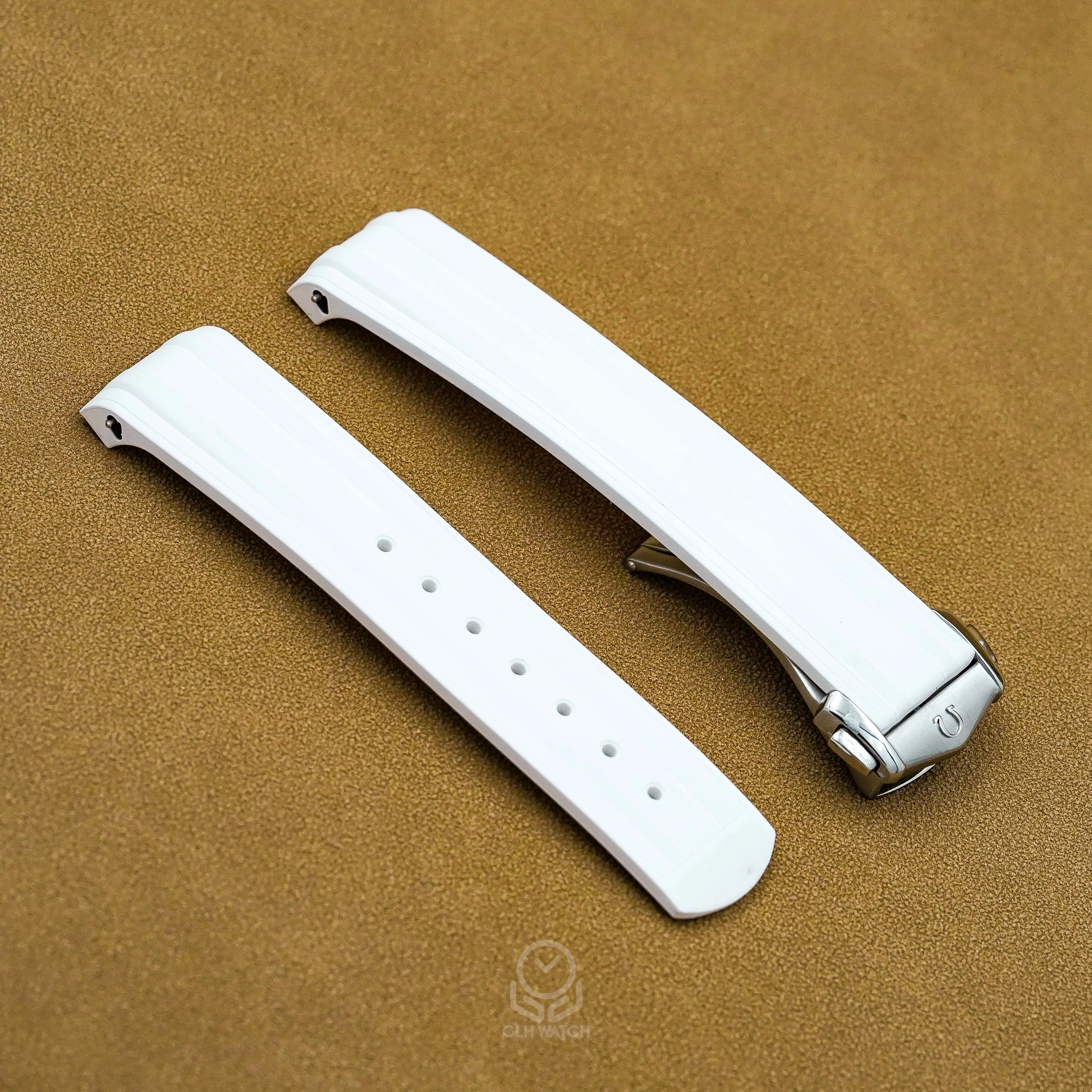 Omega 原廠原裝快拆錶帶 白色橡膠錶帶 海馬300 超霸登月 032Z019020 20mm