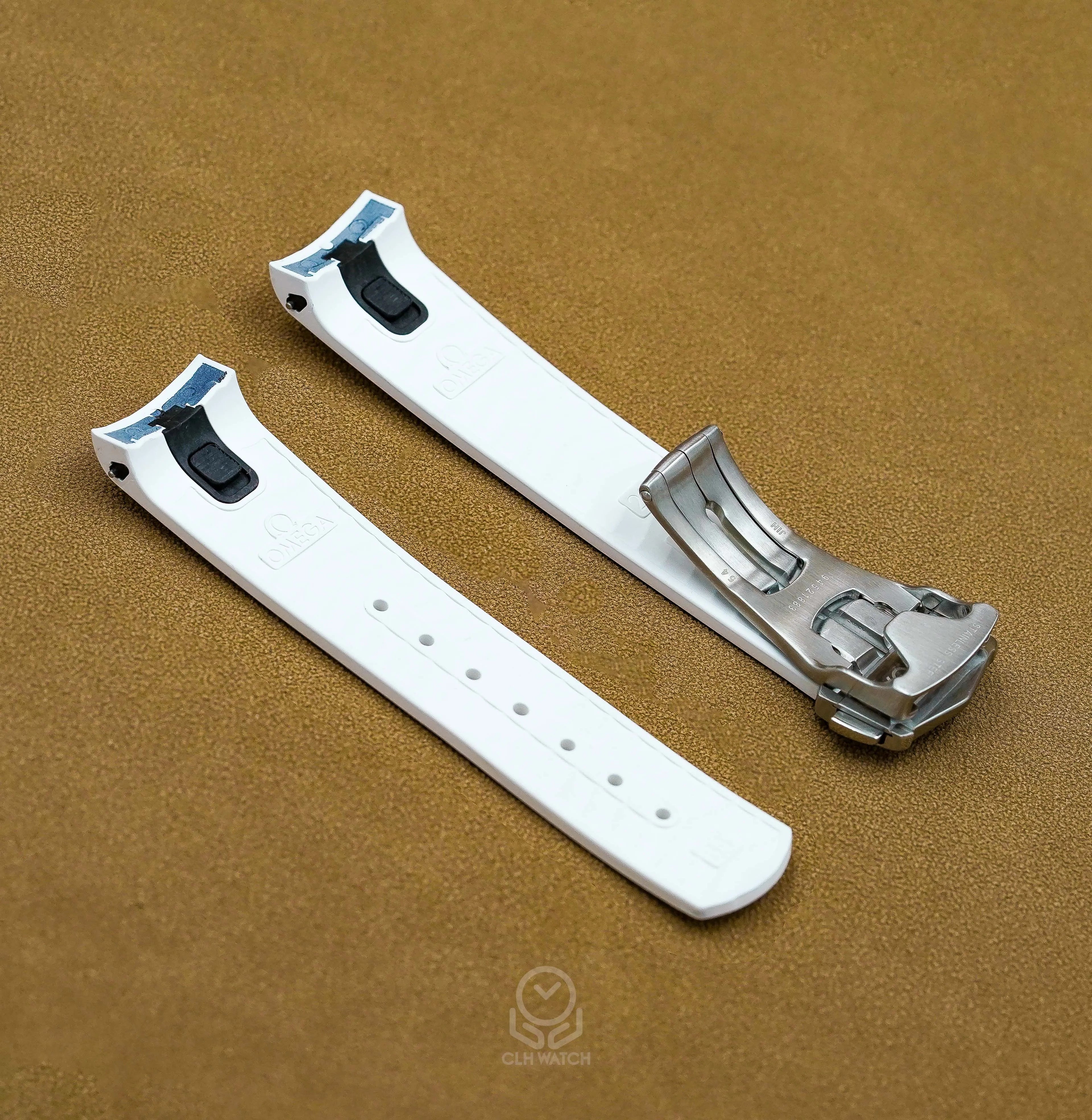 Omega 原廠原裝快拆錶帶 白色橡膠錶帶 海馬300 超霸登月 032Z019020 20mm