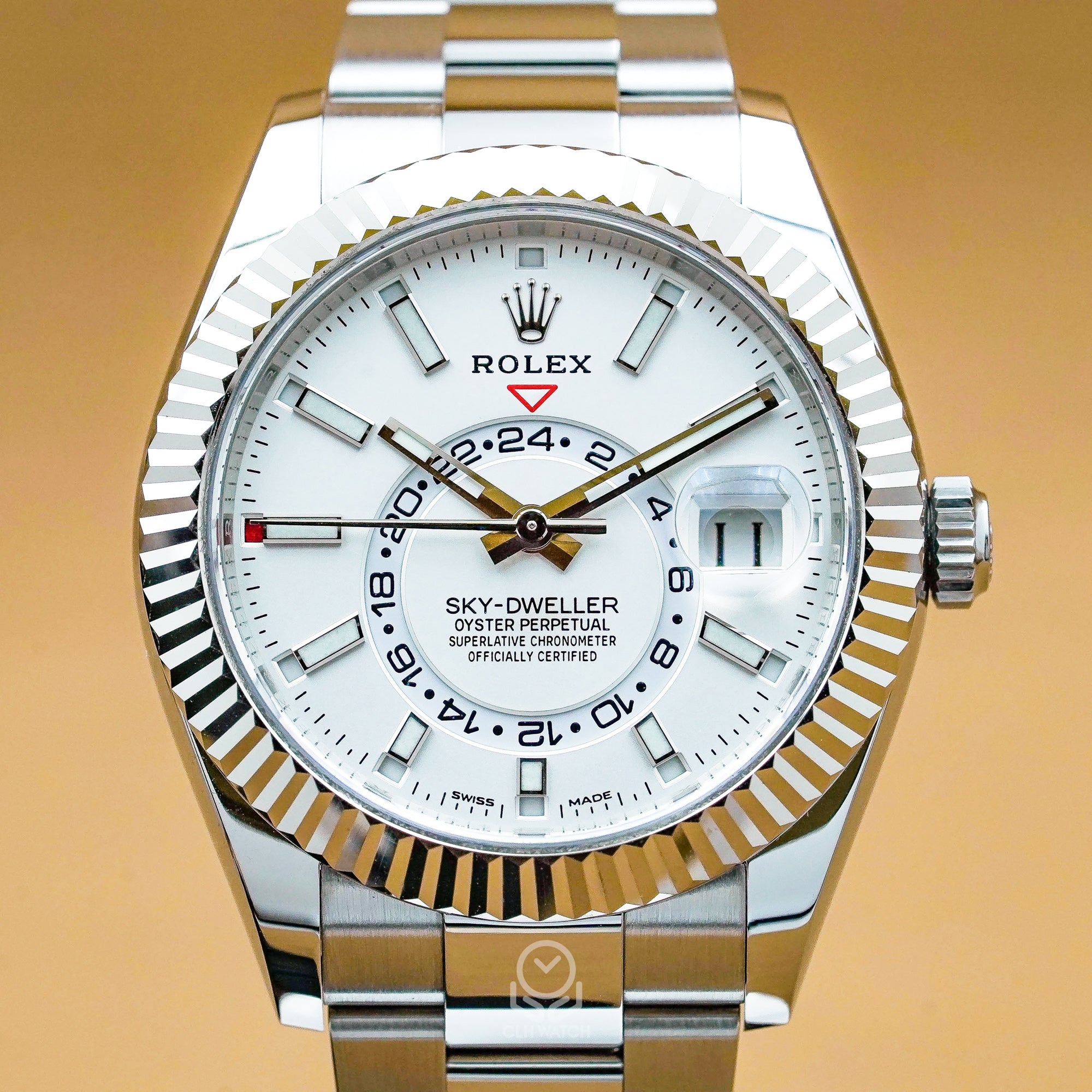 Rolex 勞力士 Sky-Dweller 326934 白面天行者 沙羅系統年曆雙時區蠔式鍊帶 2023年 42mm
