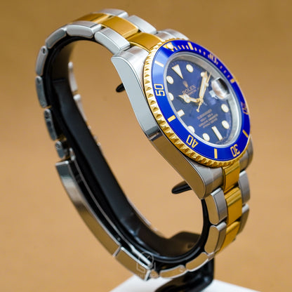 Rolex 勞力士 Submariner Date 116613LB 半金藍水鬼 潛水腕錶 放射面盤 台灣公司貨 2016年 40mm(已交流)